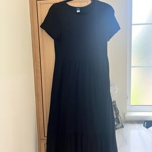 Old Navy Black Midi Dress